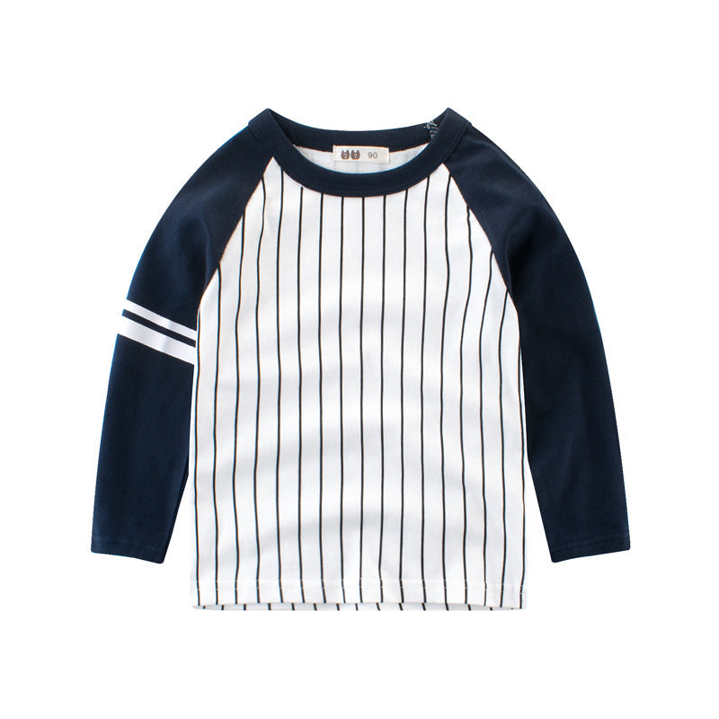 [121177] - IMPORT Atasan Kaos Long Sleeve Anak - Motif Stripe Baseball