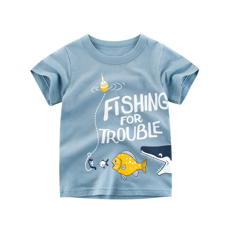 jual [121178] - IMPORT Atasan Kaos / T-shirt Anak Usia 2 - 4 Thn - Motif Fish Food Chain 