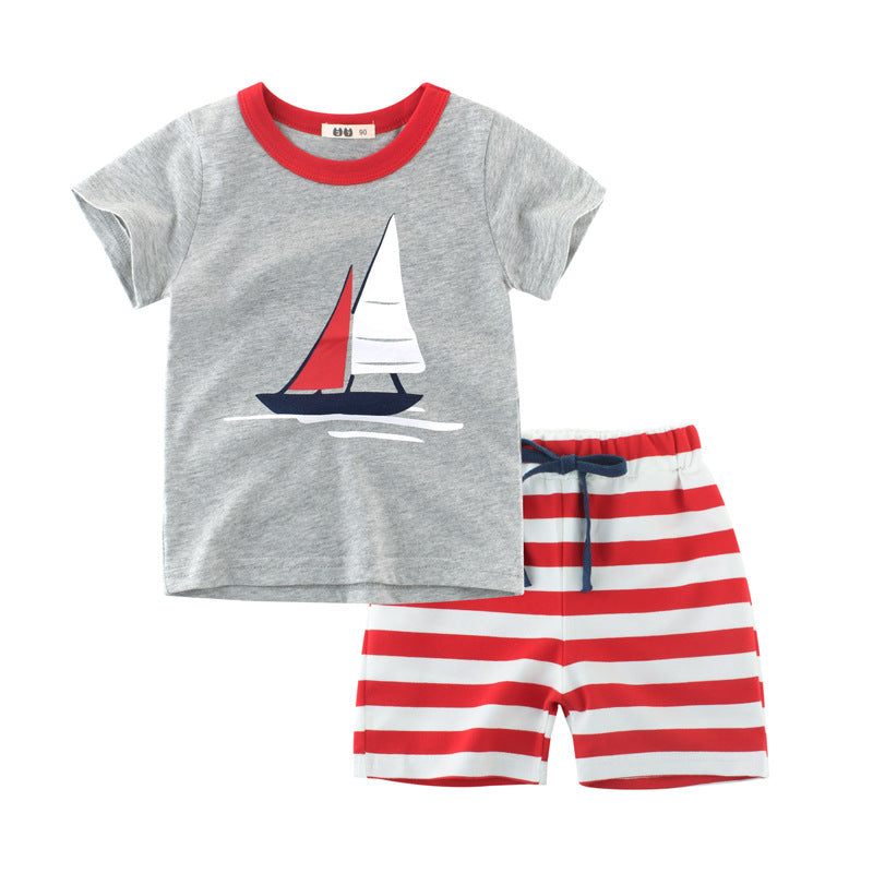 [121208] - Setelan Santai Anak / Baju Harian - Motif My Sailboat