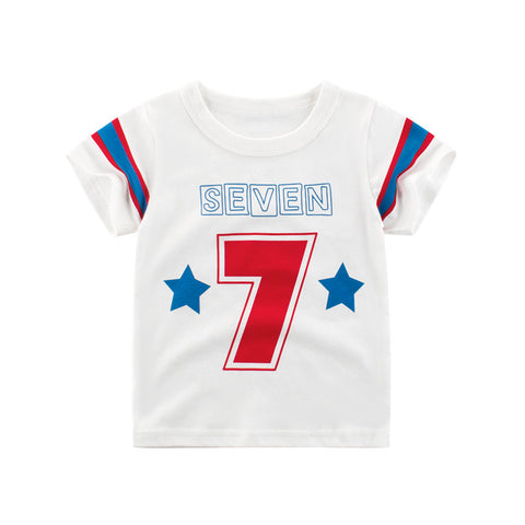 [121221-WHITE] - Atasan Anak / Kaos Anak Trendi - Motif Seven Stars