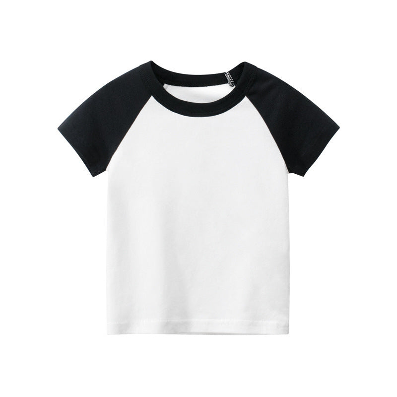 [121223-BLACK WHITE] - Atasan Anak Import / Kaos Anak Trendi - Motif Plain Color