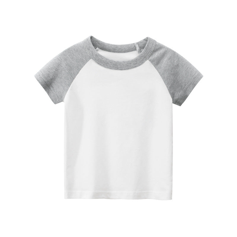 [121223-GRAY WHITE] - Atasan Anak Import / Kaos Anak Trendi - Motif Plain Color