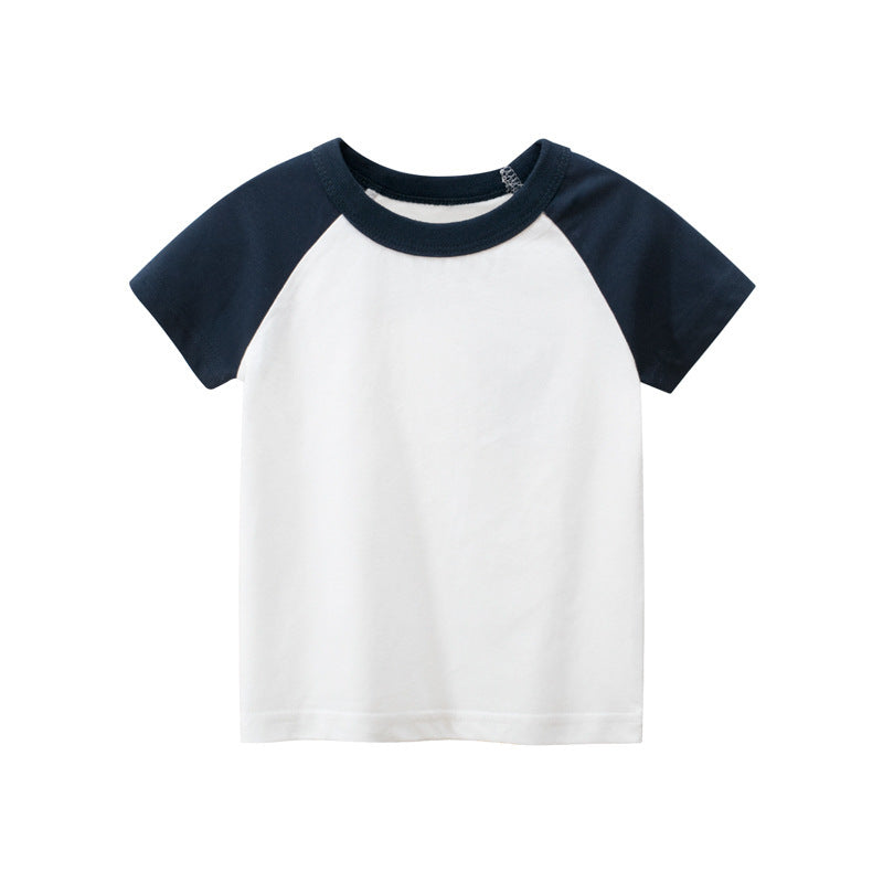 [121223-NAVY WHITE] - Atasan Anak Import / Kaos Anak Trendi - Motif Plain Color