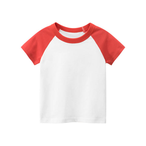 [121223-RED WHITE] - Atasan Anak / Kaos Anak Trendi - Motif Plain Color