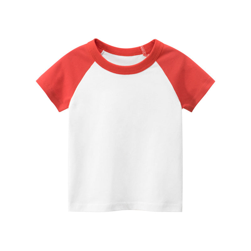 [121223-RED WHITE] - Atasan Anak / Kaos Anak Trendi - Motif Plain Color
