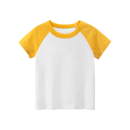 [121223-YELLOW WHITE] - Atasan Anak Import / Kaos Anak Trendi - Motif Plain Color
