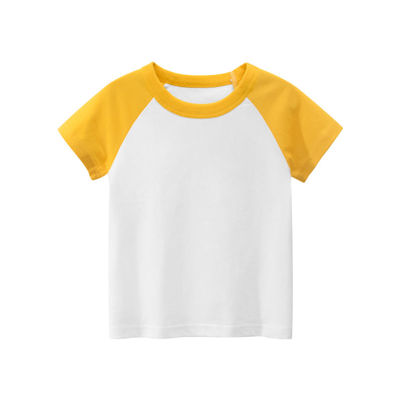 [121223-YELLOW WHITE] - Atasan Anak Import / Kaos Anak Trendi - Motif Plain Color
