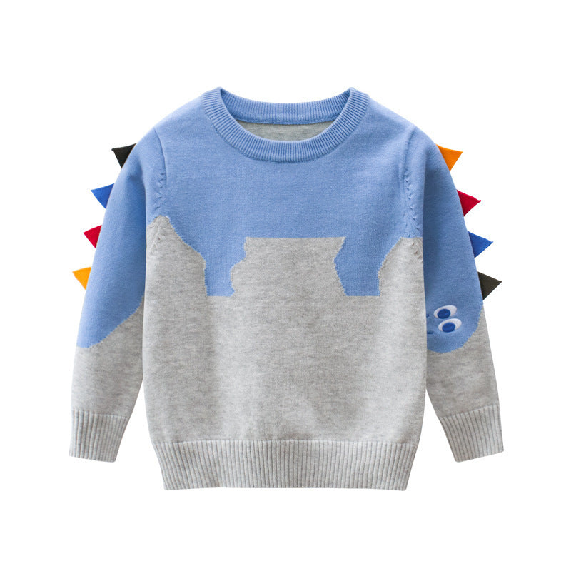 [121245] - Baju Atasan Sweater Hype Lengan Panjang Anak Laki Laki Cowok - Motif Thorny Dinosaur - BABYHOKI STORE
