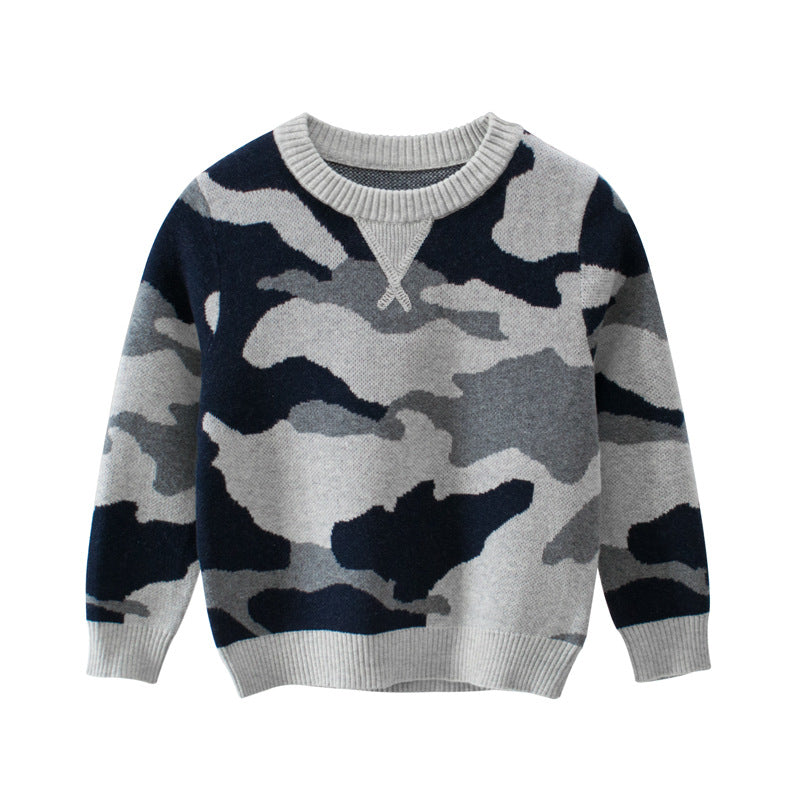 [121262] - Atasan Sweater Rajut Anak - Motif Army Color