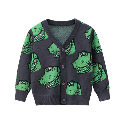 [121266] - Atasan Jaket Rajut Anak - Motif Happy Crocodile