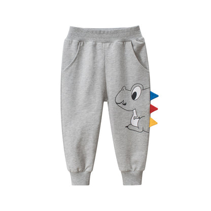 [121276-LIGHT GRAY] - Celana 3D Jogger Anak / Celana Santai Anak - Motif 3D Dino