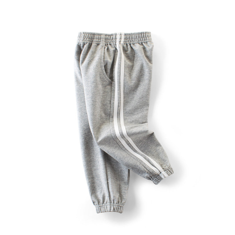 [121297-GRAY] - Celana Jogger Anak / Celana Santai Anak - Motif Vertical Lines