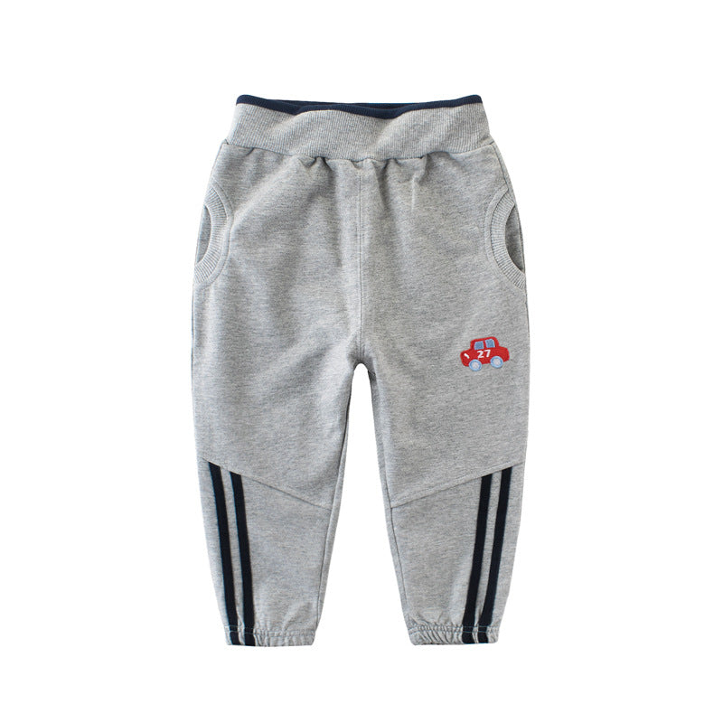 [121298-GRAY] - Celana Jogger Anak / Celana Santai Anak - Motif Bordir Car Racing