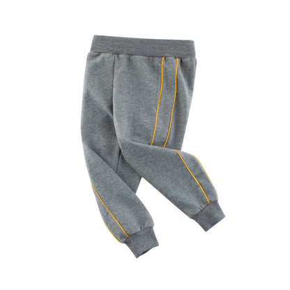 [121300-GRAY] - Celana Jogger Polos Anak Import - Motif Two Lines