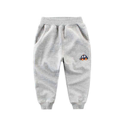 [121301-LIGHT GRAY] - Celana Jogger Anak / Celana Santai Anak - Motif Bordir Police Car