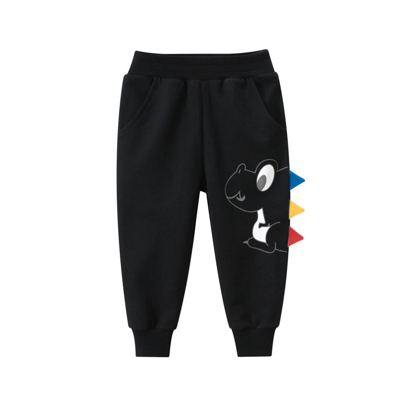 [121276-BLACK] - Celana 3D Jogger Anak / Celana Santai Anak - Motif 3D Dino