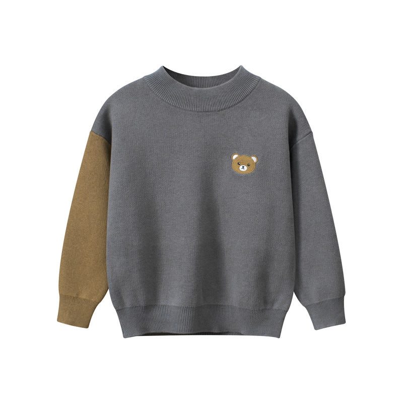 [121325] - Atasan Sweater Lengan Panjang Import Anak Laki-Laki - Motif Round Bear