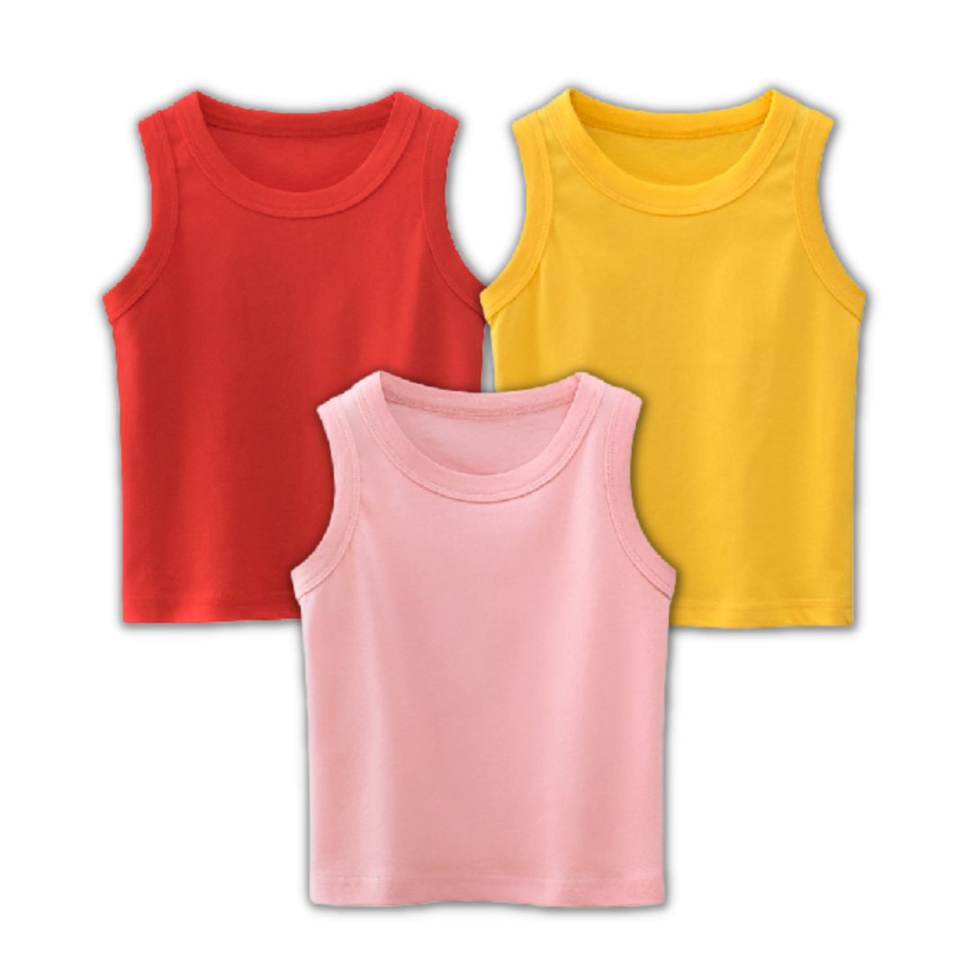 [121326] - Atasan Kaos Kutung / Singlet Anak Cowok Cewek - Motif Plain Texture