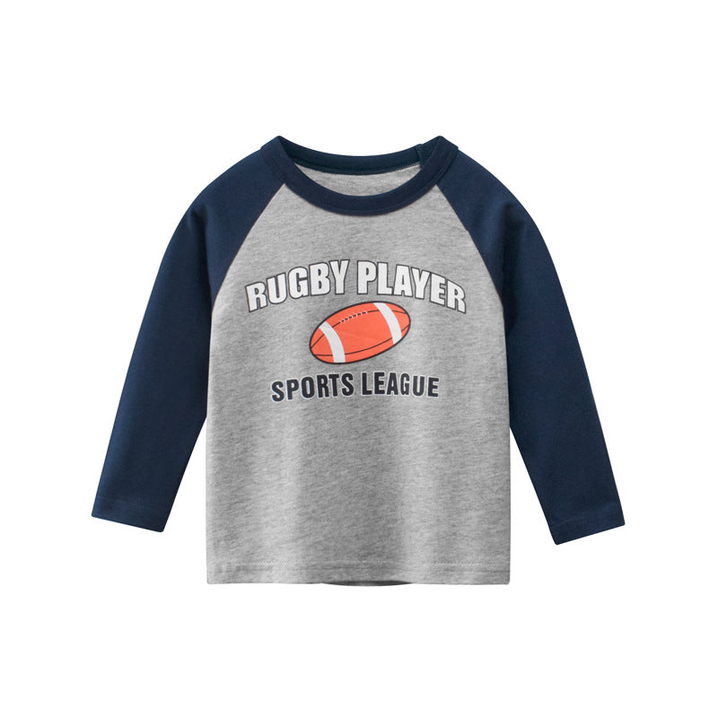 [121337] - Baju Atasan Kaos Lengan Panjang Anak Laki-Laki - Motif Rugby Player