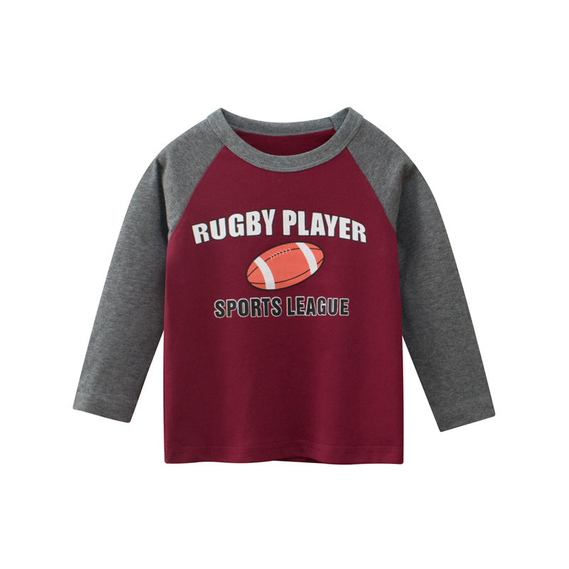 [121337] - Baju Atasan Kaos Lengan Panjang Anak Laki-Laki - Motif Rugby Player