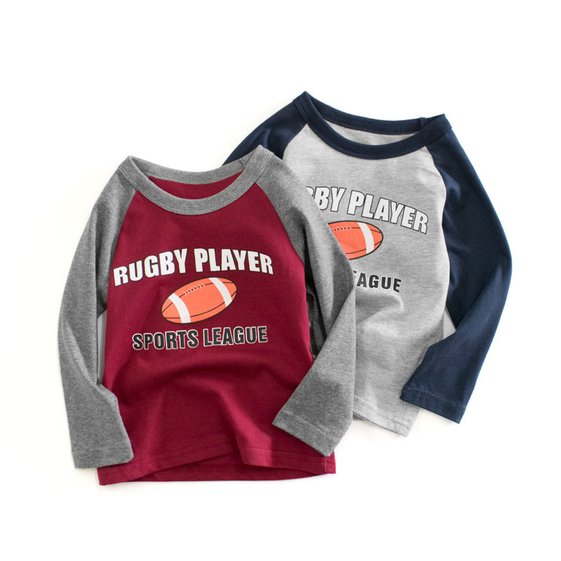 [121337] - Baju Atasan Kaos Lengan Panjang Anak Laki-Laki - Motif Rugby Player