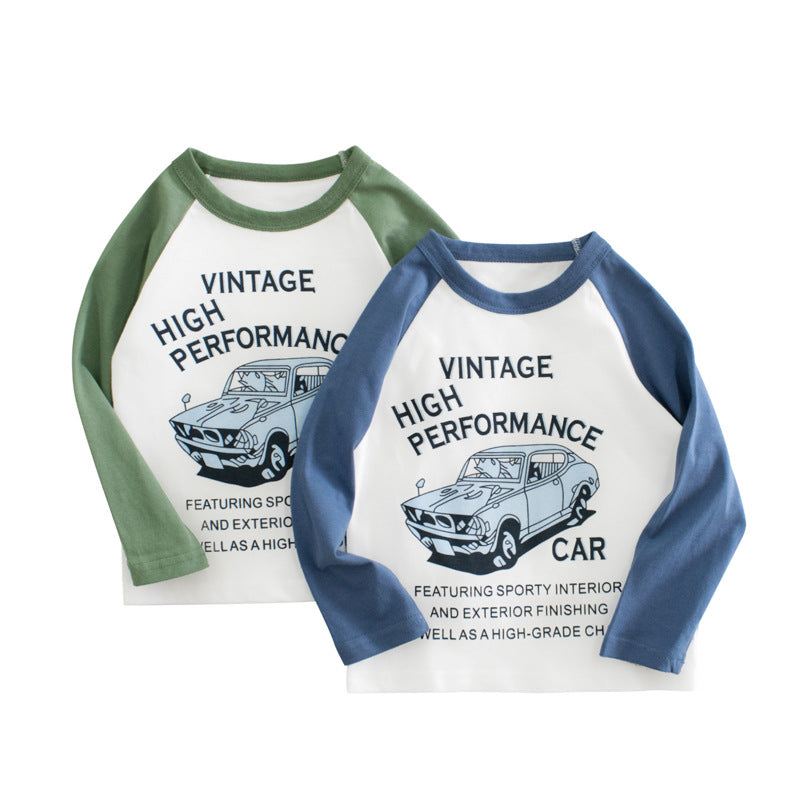 [121340] - Baju Atasan Kaos Lengan Panjang Anak Laki-Laki - Motif Old Car