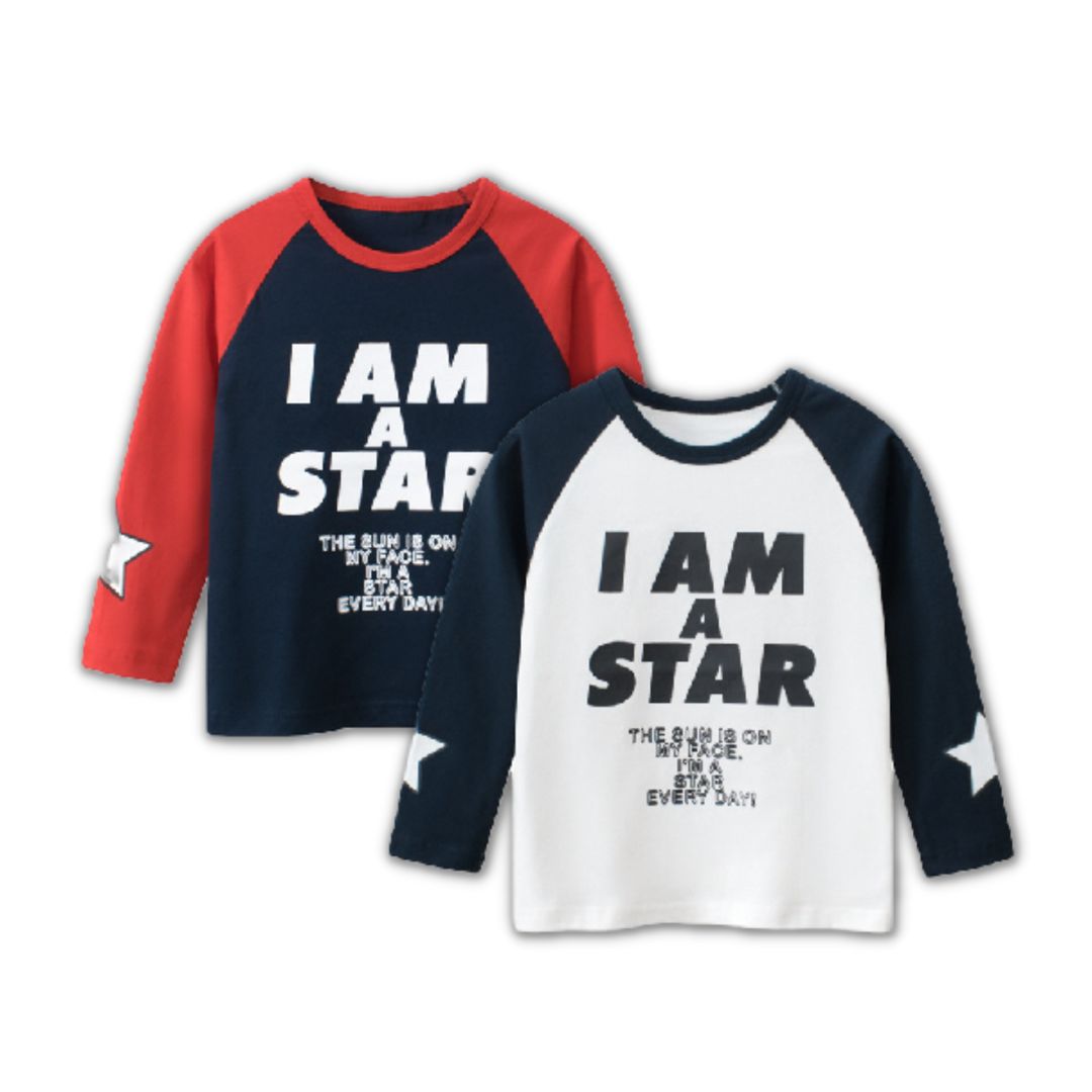 [121341] - Baju Atasan Kaos Lengan Panjang Anak Laki-Laki - Motif I'm Star