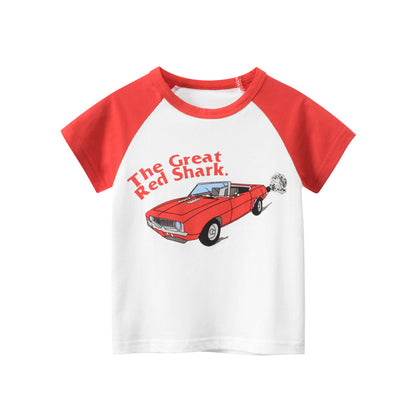 [121343] - Baju Atasan Kaos Lengan Pendek Anak Laki-Laki - Motif Flat Car