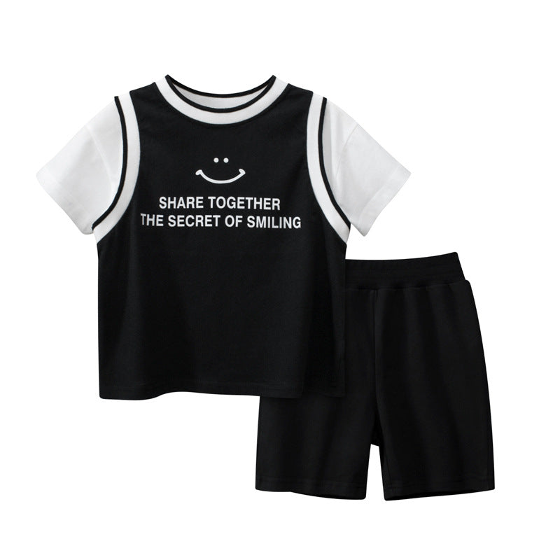 [121346] - Setelan Kaos Celana Pendek Anak Laki-Laki - Motif Smile Said