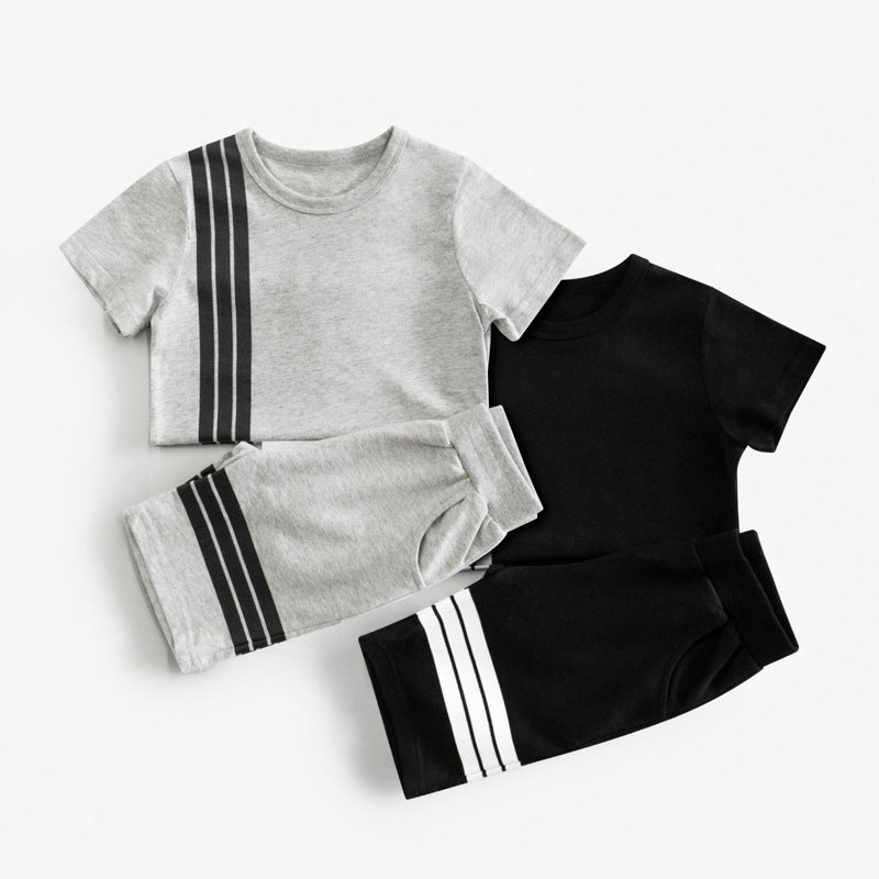 [121348] - Setelan Kaos Celana Pendek Anak Laki-Laki - Motif Shoulder Line