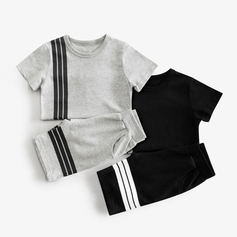 [121348] - Setelan Kaos Celana Pendek Anak Laki-Laki - Motif Shoulder Line