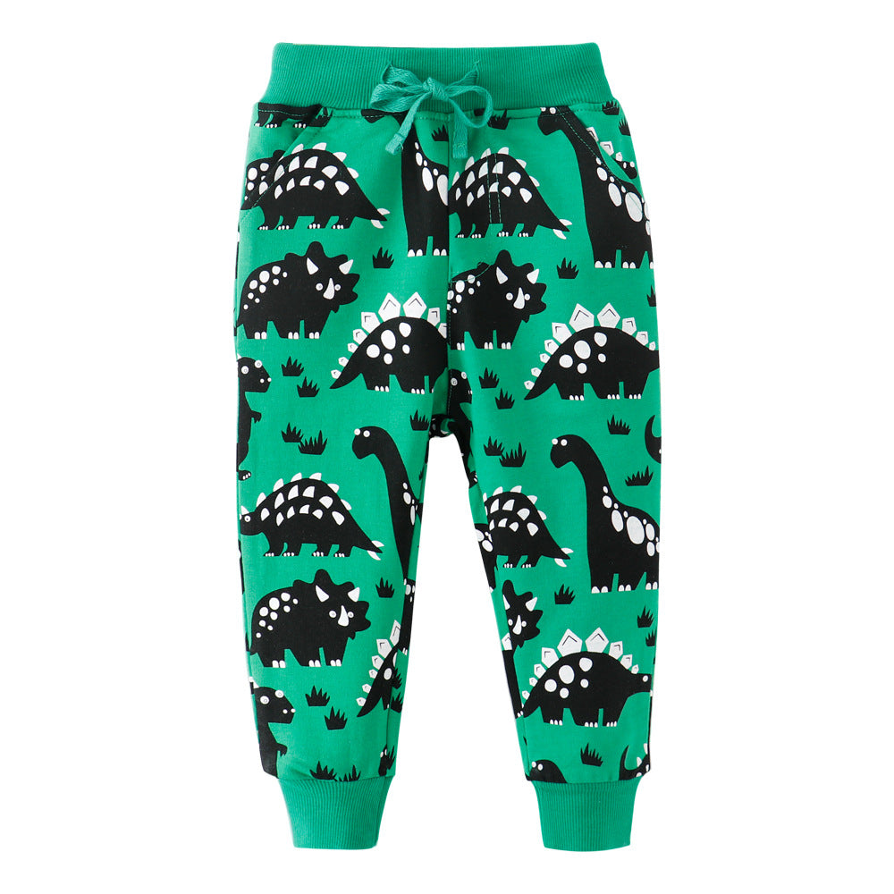 [357134-GREEN] - Bawahan Anak / Celana Jogger Anak - Motif 3 Types of Dino