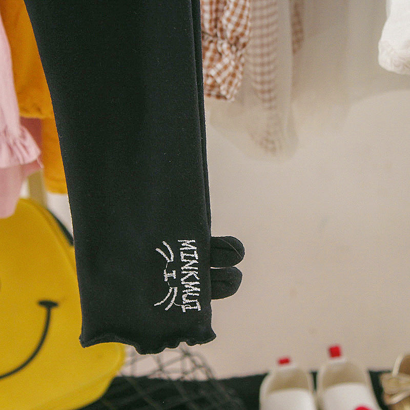 [352213-BLACK] - Import Bawahan Celana Legging Anak Perempuan - Motif Minkmui Rabbit