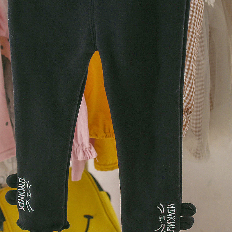 [352213-BLACK] - Import Bawahan Celana Legging Anak Perempuan - Motif Minkmui Rabbit