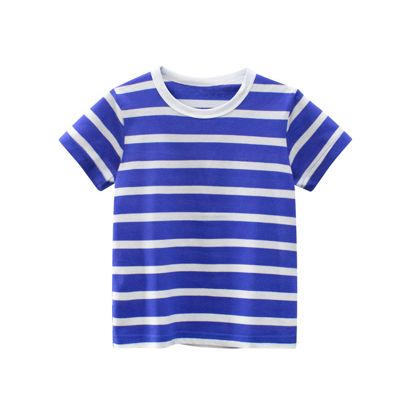 [121361] - Baju Atasan Kaos Lengan Pendek Import Anak Cowok Cewek - Motif Tiny Striped