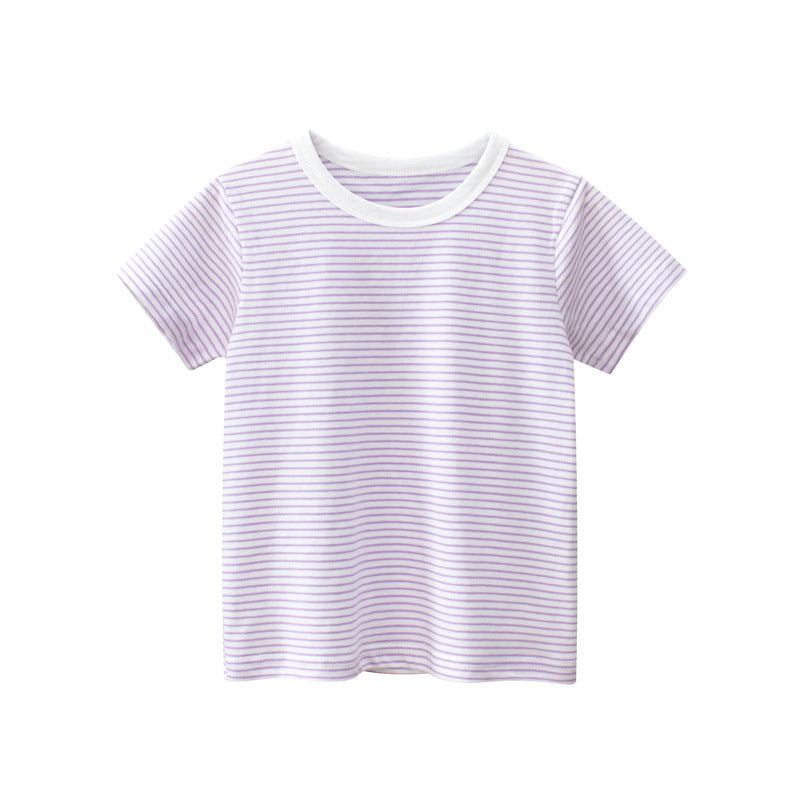[121362] - Baju Atasan Kaos Lengan Pendek Anak Laki-Laki - Motif Neat Stripes