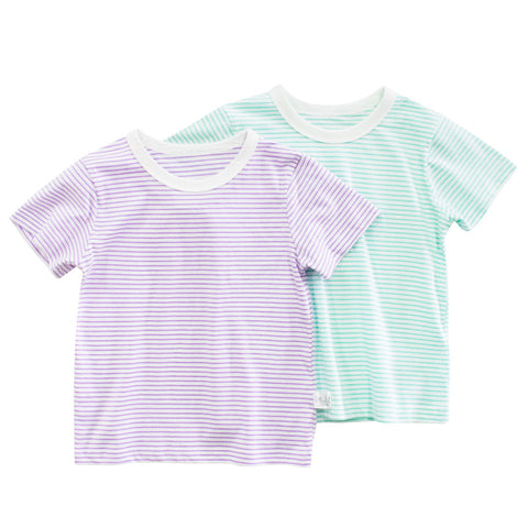 [121362] - Baju Atasan Kaos Lengan Pendek Anak Laki-Laki - Motif Neat Stripes