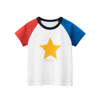 [121363] - Baju Atasan Kaos Lengan Pendek Import Anak Laki-Laki - Motif Bright Star