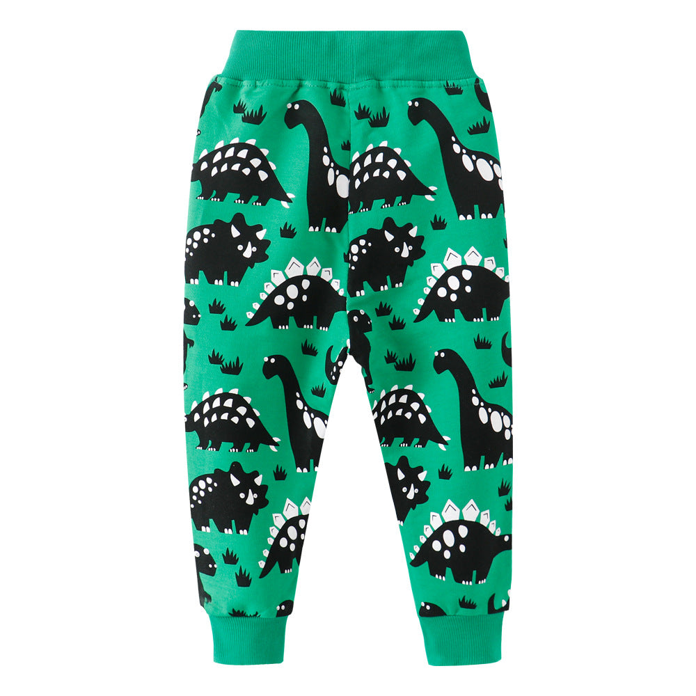[357134-GREEN] - Bawahan Anak / Celana Jogger Anak - Motif 3 Types of Dino
