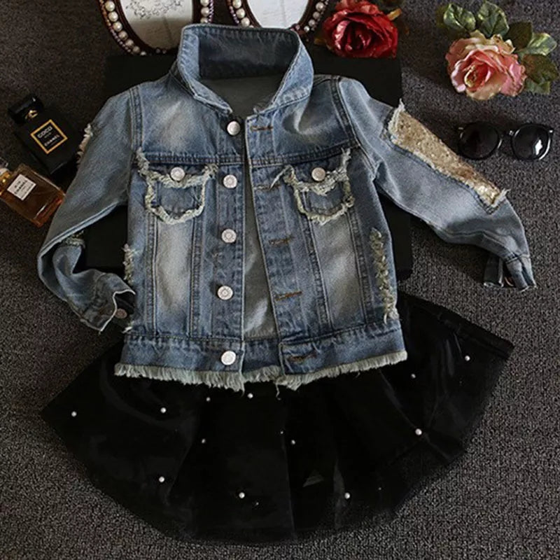 [508126] - Jaket Jeans Fashion Trendi Anak Perempuan - Motif Modern Women