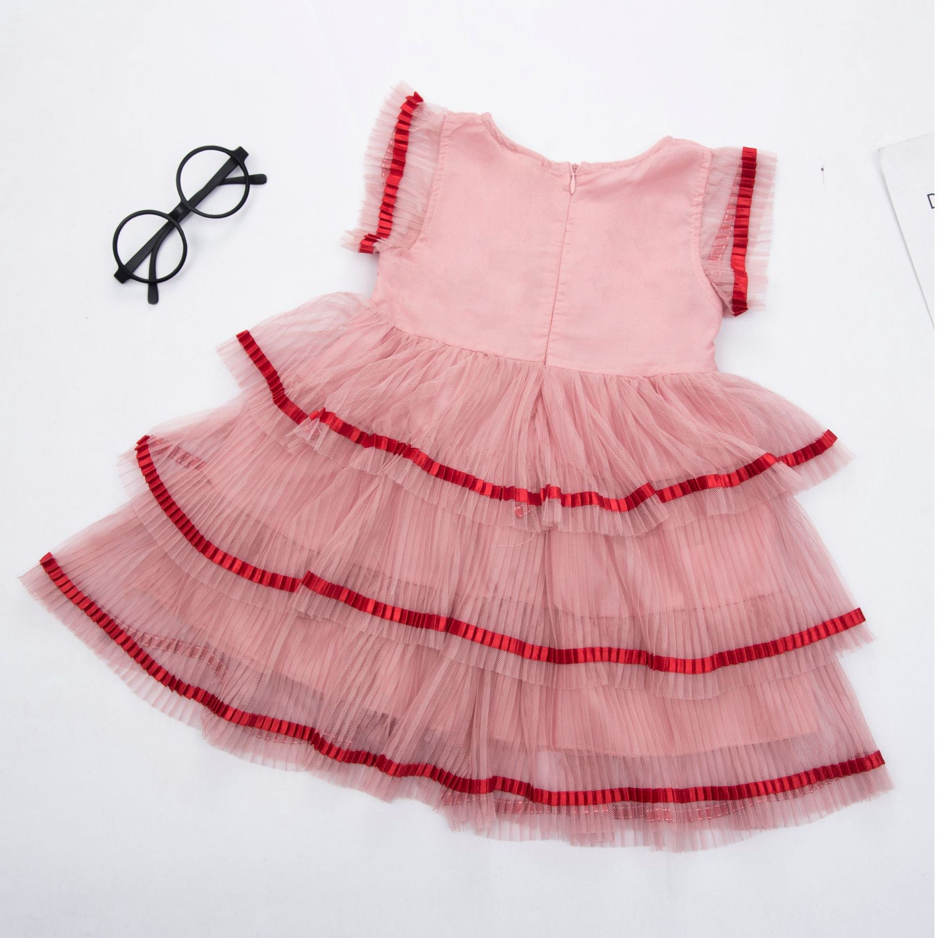 [363573] - Dress Lengan Kutung Bordir Anak Perempuan - Motif Rainbow Love