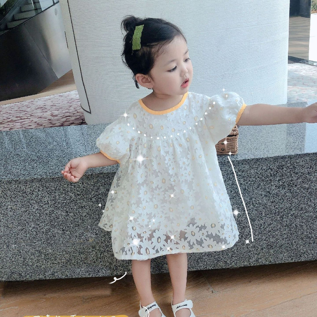 [507221] - Dress Import Fashion Anak Perempuan - Motif Flower Tutu Coating