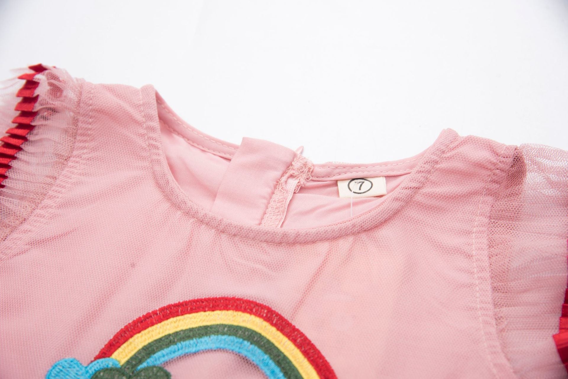 [363573] - Dress Lengan Kutung Bordir Anak Perempuan - Motif Rainbow Love