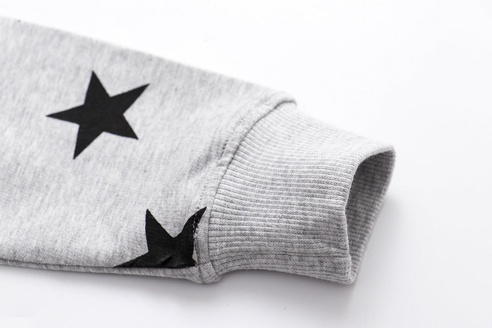 [357436-GRAY] - Atasan Sweater Anak / Atasan Sweater Anak Trendi - Motif Star Style