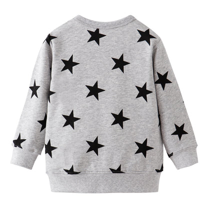 [357436-GRAY] - Atasan Sweater Anak / Atasan Sweater Anak Trendi - Motif Star Style