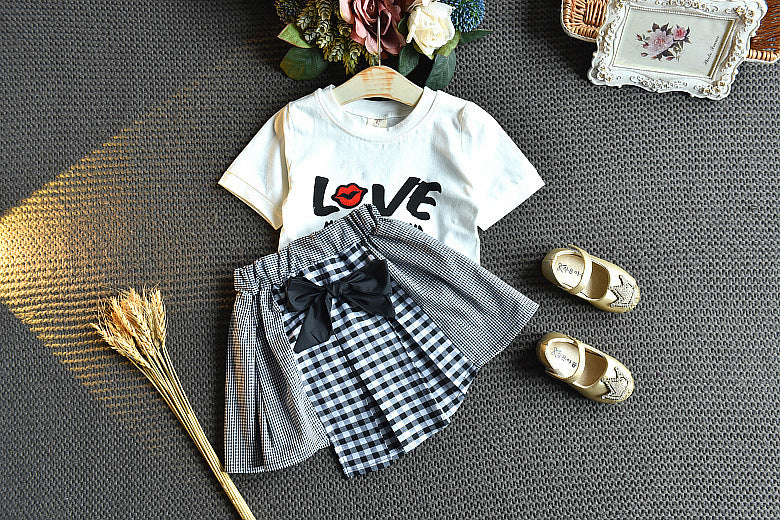 [363244] - Baju Setelan Fashion Trend Anak Perempuan - Motif Tartan Love