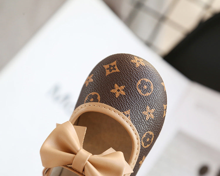 [381103-CREAM] - Casual Shoes / Sepatu Slip On 3D Anak Import - Motif Flower Stamp