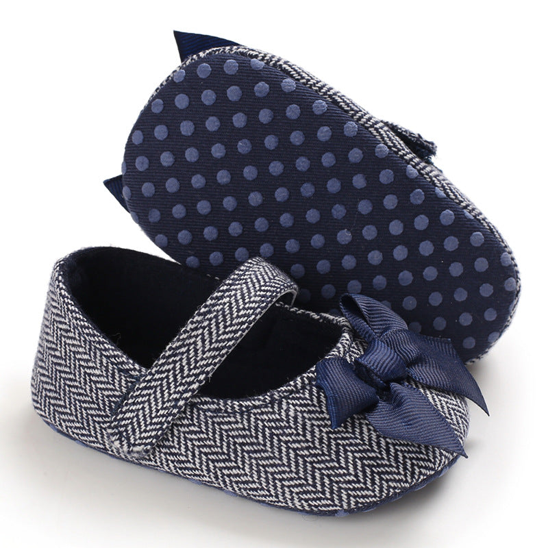 [105279-BLUE] - Sepatu Bayi Flat Prewalker 3D Import - Motif Ribbon Fiber