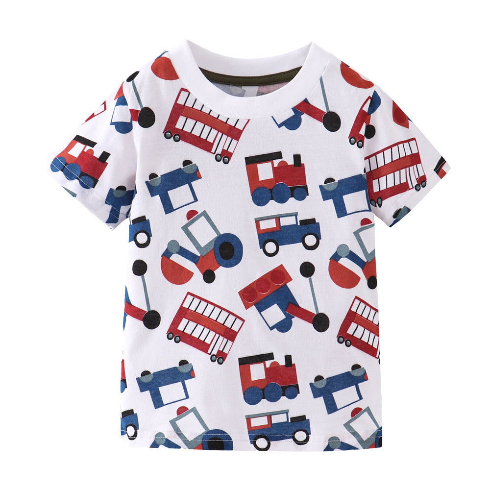 [357310] - Baju Atasan Summer Anak Trendi / Atasan Anak / Kaos Anak - Motif Vehicle Pattern