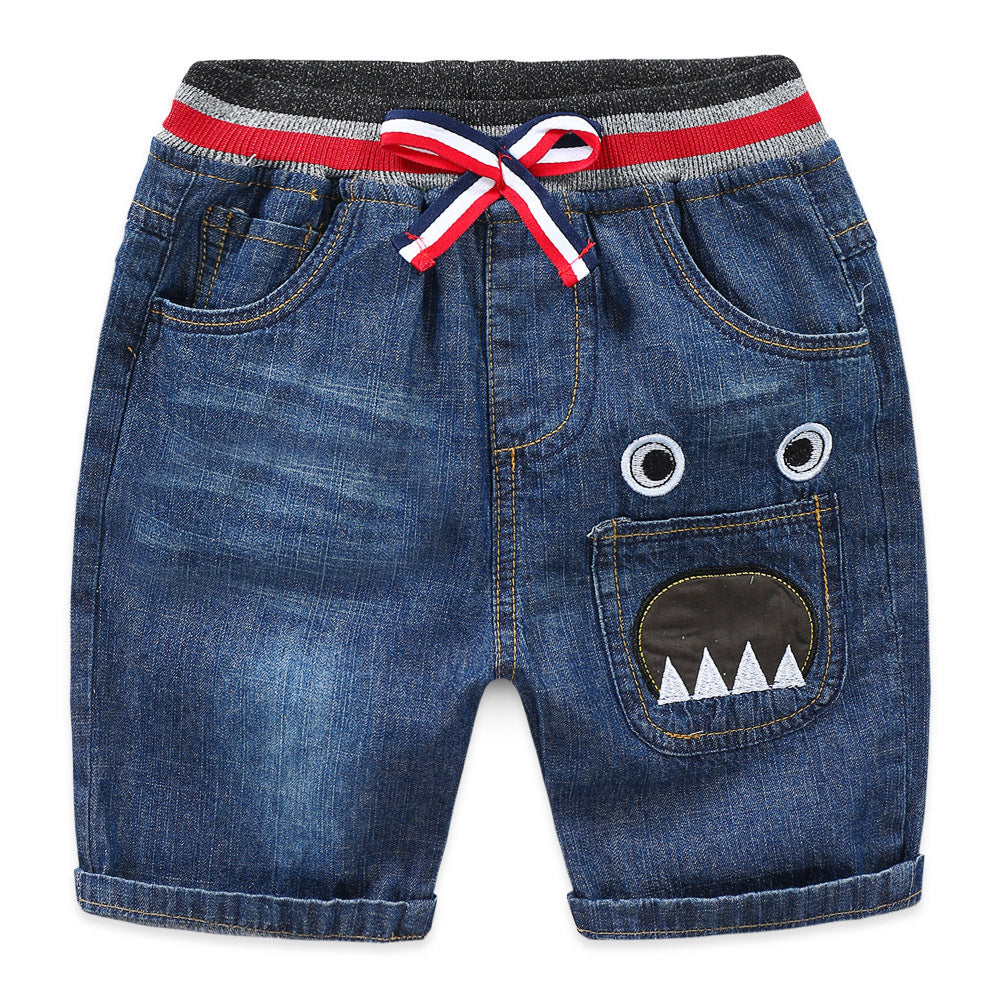 [119208] - Celana Anak / Celana Pendek Jeans Anak - Motif Face Monster
